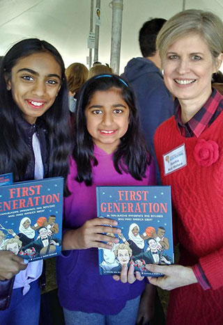 Sandra with first generation young readers